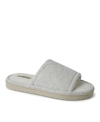 Dearfoams Women's Demi Rib Knit Slide In Oatmeal Heather