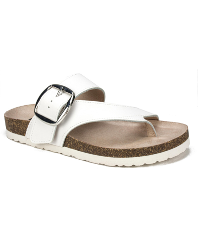 White Mountain Harley Buckled Footbed Sandal In White