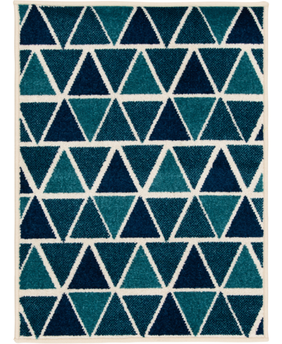Portland Textiles Closeout!  Loggia Isoscelle 3'3" X 5'3" Outdoor Area Rug In White,blue