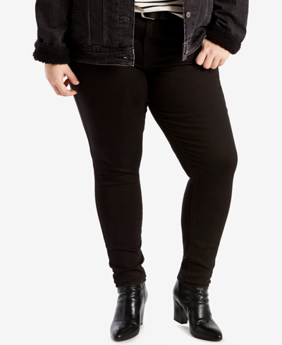 Levi's Trendy Plus Size Classic Straight-leg Jeans In Black Peony