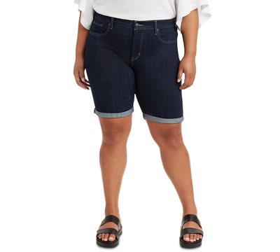 Levi's Trendy Plus Size Classic Bermuda Shorts In Royal Rinse