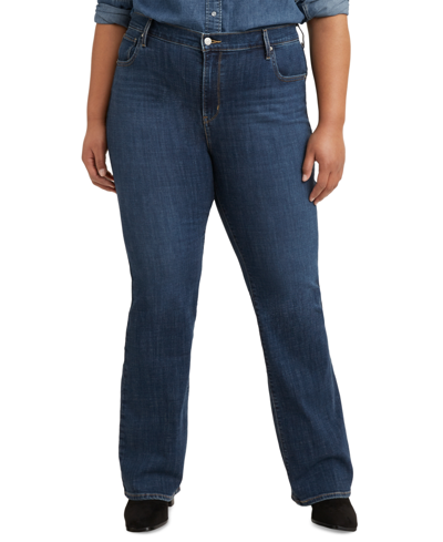 Levi's Trendy Plus Size 725 High-rise Bootcut Jeans In Lapis Dark Horse