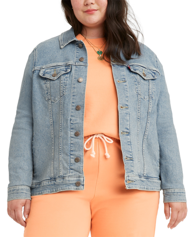 Levi's Plus Size Button-down Original Denim Trucker Jacket In Jeanie