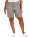 Tommy Hilfiger Plus Size Bermuda Shorts In Nickel