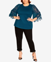 CITY CHIC TRENDY PLUS SIZE EMBROIDERED ANGEL TOP