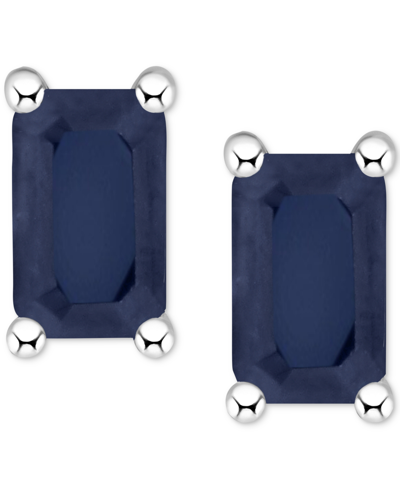 Macy's Tanzanite Stud Earrings (1/2 Ct. T.w.) In 14k White Gold (also In Emerald, Sapphire & Ruby)