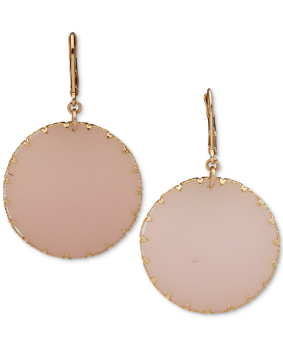 Lonna & Lilly Gold-tone Disc Drop Earrings In Pink