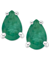 Macy's Sapphire Stud Earrings (1 Ct. T.w.) In 14k White Gold (also In Ruby & Emerald) In Emerald