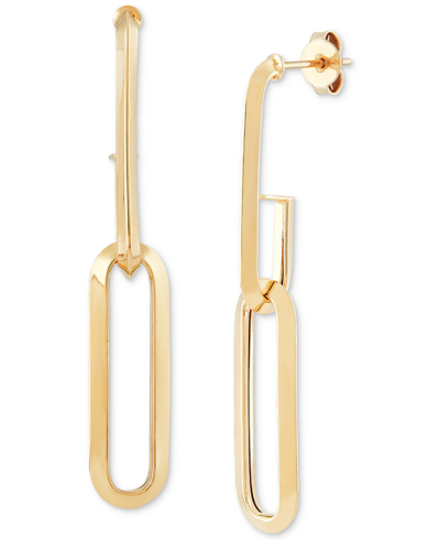 Macy's Polished Link Drop Earrings In 10k Gold