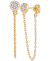 GIANI BERNINI CUBIC ZIRCONIA CLUSTER CHAIN DROP EARRINGS IN 14K GOLD-PLATED STERLING SILVER, CREATED FOR MACY'S (A