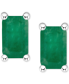 Macy's Tanzanite Stud Earrings (1/2 Ct. T.w.) In 14k White Gold (also In Emerald, Sapphire & Ruby) In Emerald