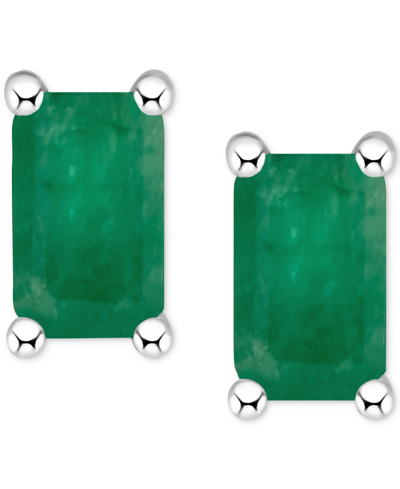 Macy's Tanzanite Stud Earrings (1/2 Ct. T.w.) In 14k White Gold (also In Emerald, Sapphire & Ruby)