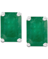 Macy's Ruby Stud Earrings (1-3/8 Ct. T.w.) In 14k White Gold (also In Emerald) In Emerald