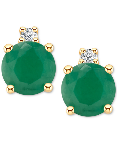 Macy's Tanzanite (1/2 Ct. T.w.) & Diamond Accent Stud Earrings In 14k Gold (also In Emerald, Ruby, & Sapphi