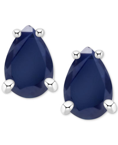 Macy's Sapphire Stud Earrings (1 Ct. T.w.) In 14k White Gold (also In Ruby & Emerald)