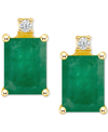 Macy's Tanzanite (1-1/5 Ct. T.w.) & Diamond Accent Stud Earrings In 14k Gold (also In Emerald, Ruby, & Sapp In Emerald