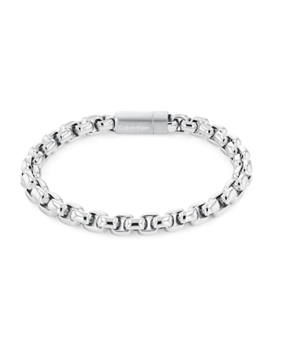 Calvin Klein Men's Stainless Steel Chain Bracelet In Silver-tone