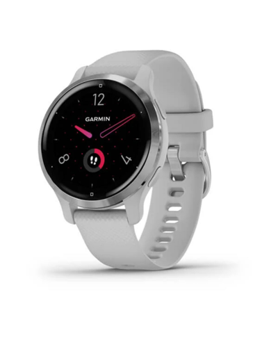 Garmin Unisex Venu 2s White Silicone Band Smart Watch 40mm In Silver-tone
