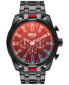 Diesel Men's Chronograph Split Black-tone Stainless Steel Bracelet Watch 51mm In Black
