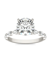 CHARLES & COLVARD MOISSANITE ACCENTED SOLITAIRE ENGAGEMENT RING (2-1/2 CARAT TOTAL WEIGHT CERTIFIED DIAMOND EQUIVALENT