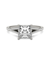 CHARLES & COLVARD MOISSANITE PRINCESS CUT SPLIT SHANK RING (1-3/4 CARAT TOTAL WEIGHT CERTIFIED DIAMOND EQUIVALENT) IN 