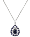 Macy's Sapphire (1-1/2 Ct. T.w.) & Diamond (1/10 Ct. T.w.) Teardrop 18" Pendant Necklace In 14k Gold (also In Sapphire