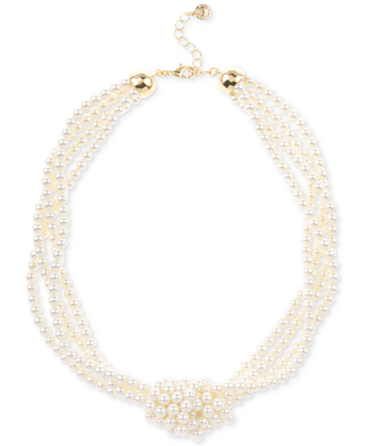 Charter Club Imitation Pearl Knotted Multi-row Strand Necklace, 19" + 2" Extender, Created For Macy's In White
