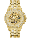 Bulova Men's Octava Automatic Crystal-accent Gold-tone Stainless Steel Bracelet Watch 41.7mm In Gold / Gold Tone / Skeleton