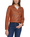Levi's Classic Faux Leather Asymmetrical Moto Jacket In Dark Camel