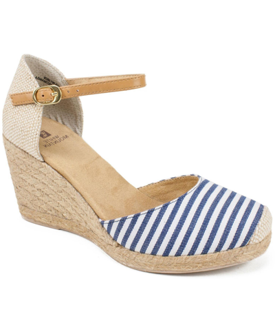 White Mountain Women's Mamba Espadrille Wedges Women's Shoes In Navy