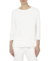 Jones New York Women's Serenity Knit 3/4 Sleeve Tunic Top In Jones White