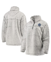 G-III 4HER BY CARL BANKS WOMEN'S G-III 4HER BY CARL BANKS GRAY TORONTO MAPLE LEAFS SHERPA QUARTER-ZIP PULLOVER JACKET