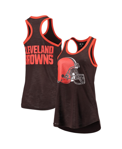 G-III 4HER BY CARL BANKS WOMEN'S BROWN CLEVELAND BROWNS TATER TANK TOP