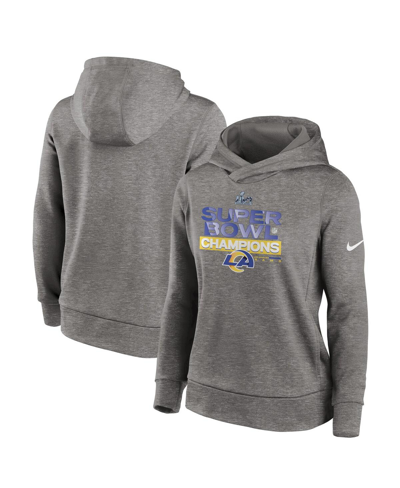 Nike Women's  Heather Charcoal Los Angeles Rams Super Bowl Lvi Champions Locker Room Trophy Collectio In Heathered Charcoal