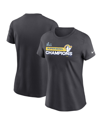 Nike Women's  Anthracite Los Angeles Rams Super Bowl Lvi Champions T-shirt