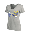 Fanatics Branded Heathered Gray Los Angeles Rams Super Bowl Lvi Champions Paint Script V-neck Plus S In Heathered Gray