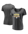 Fanatics Branded Heathered Charcoal Los Angeles Rams Super Bowl Lvi Champions Ring Bling V-neck T-sh In Heathered Charcoal