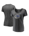 Fanatics Branded Heathered Charcoal Los Angeles Rams Super Bowl Lvi Champions Ring Bling V-neck T-sh In Heathered Charcoal