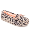 Minnetonka Women's Cally Moccasin Slippers Women's Shoes In Gray Leopard Print