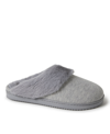 Dearfoams Dahlia Rib Knit Faux Fur Slipper In Light Heather Gray