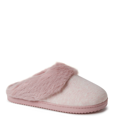 Dearfoams Dahlia Faux Fur Lined Scuff Slipper In Pale Mauve