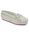 Minnetonka Women's Kilty Plus Moccasin Flats Women's Shoes In Mint Suede