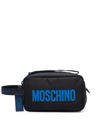 Moschino Logo-letter Zip Tote Bag In Schwarz