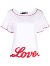 Love Moschino Appliqué Detail Cotton T-shirt In White