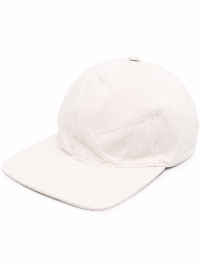 Jil Sander Cotton & Linen Baseball Hat In Natural