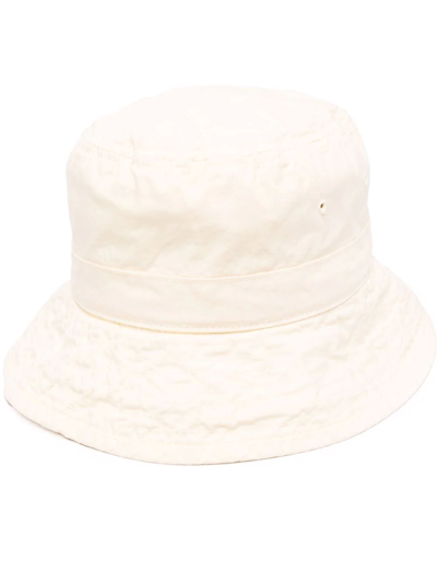 Jil Sander Cotton Bucket Hat In White