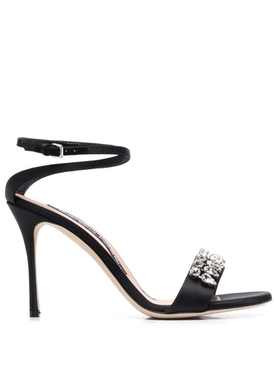 Sergio Rossi Godiva 90mm Crystal-embellished Sandals In Schwarz