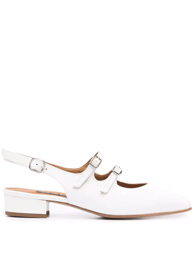 Carel Peche Patent-leather Slingback Pumps In White