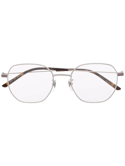 Gucci Gg1125o Round-frame Glasses In Silver