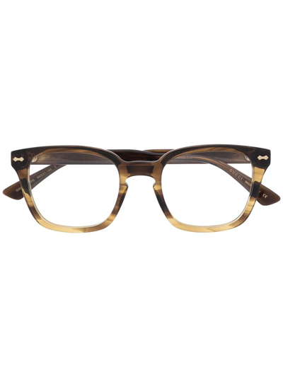 Gucci Tortoiseshell-effect Square Glasses In Brown